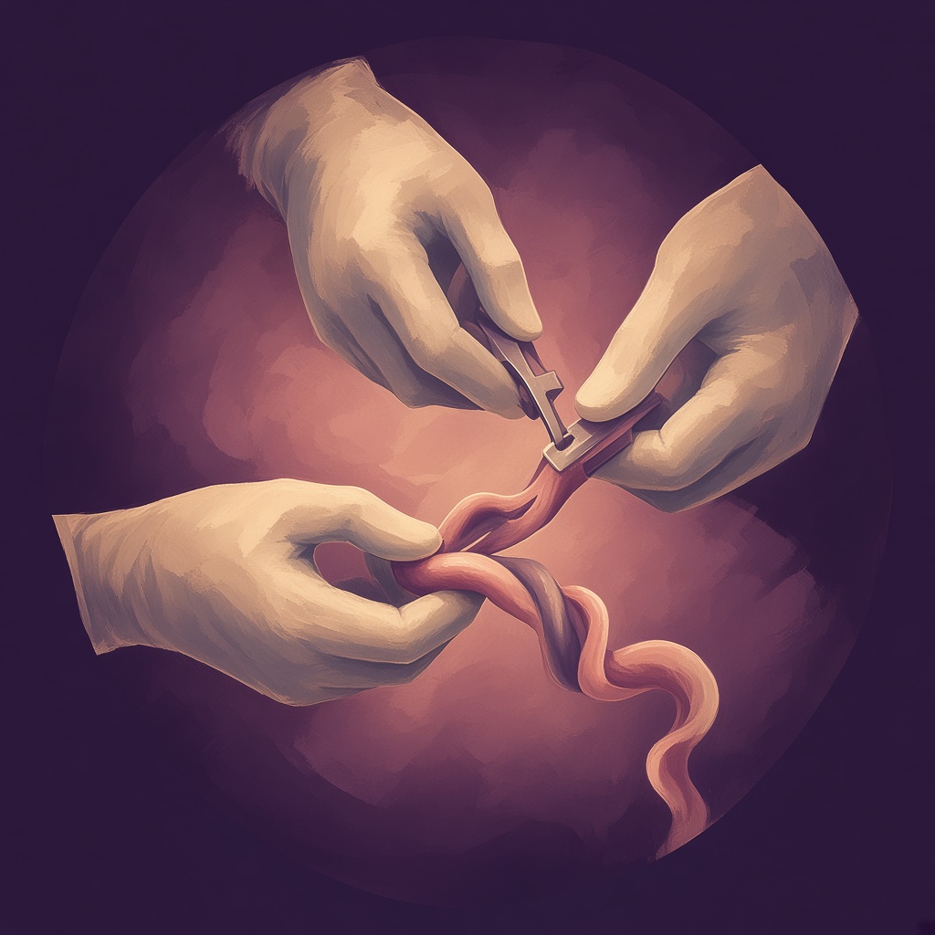 Umbilical cord clamped or cut